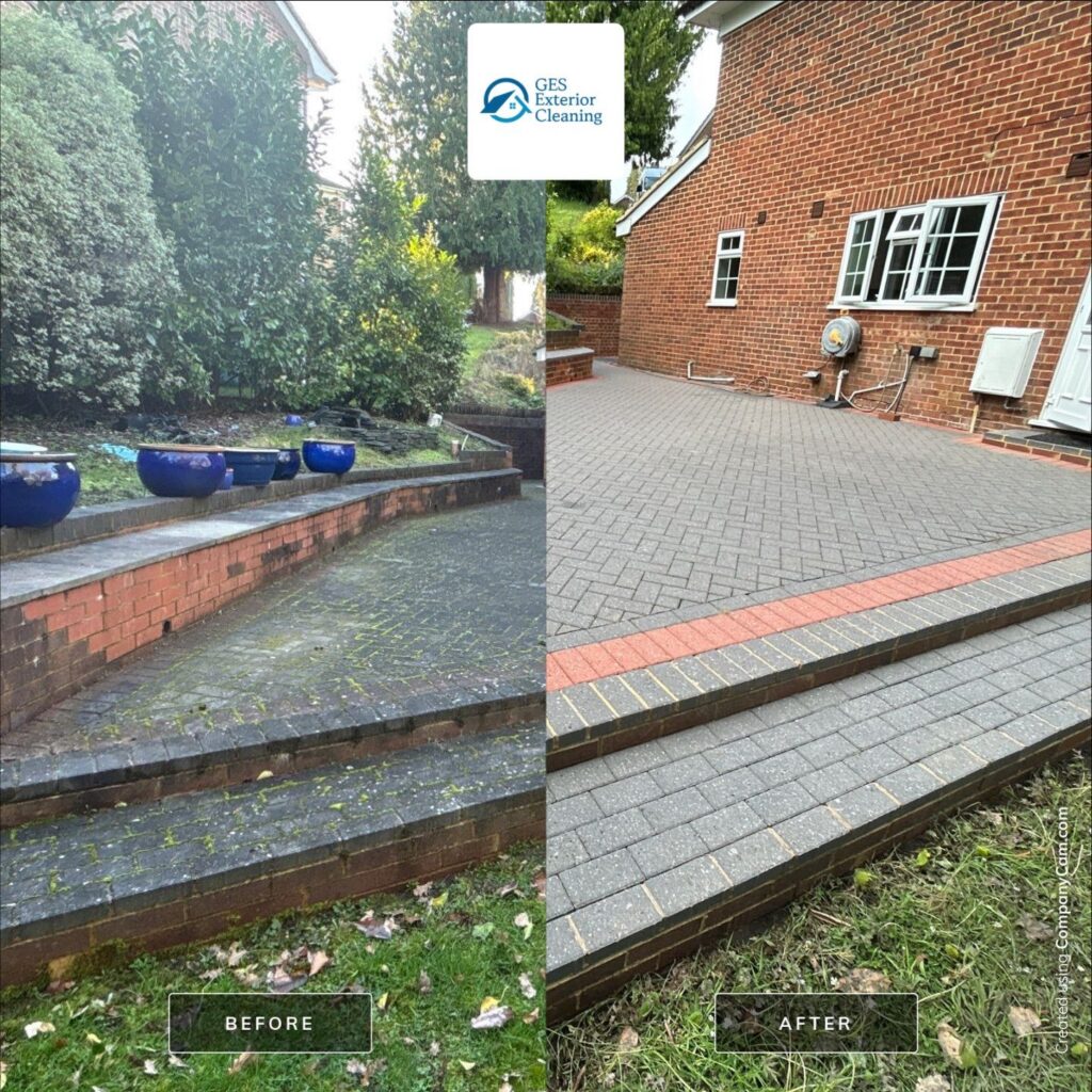 patio cleaning and after